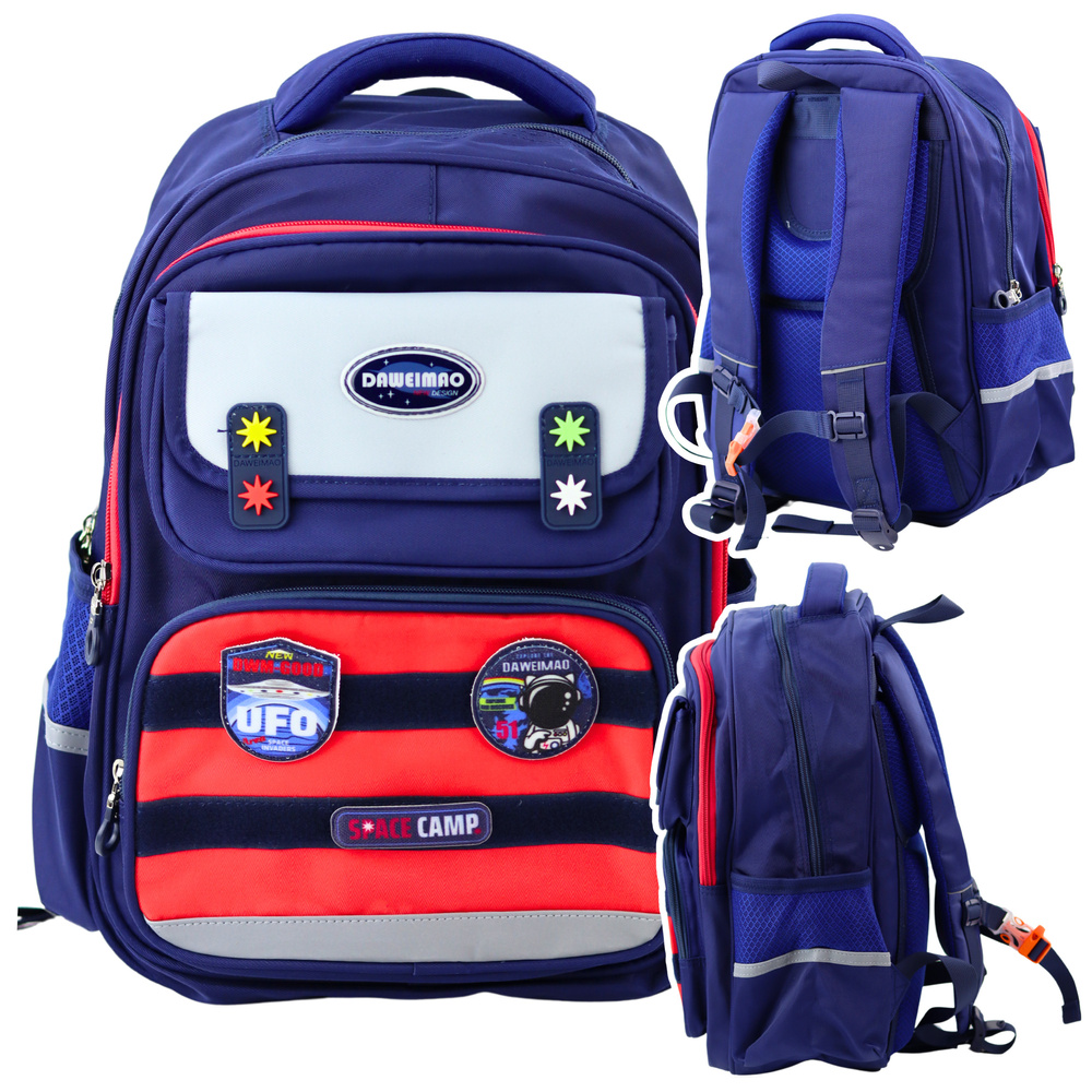 pol_pl_Plecak-Szkolny-Dzieciecy-Pas-Piersiowy-Granatowo-Czerwony-Kosmos-20L-38cm-22052_1 Plecak Szkolny Dziecięcy Pas Piersiowy Granatowo Czerwony Kosmos 20L 38cm - obrazek 4